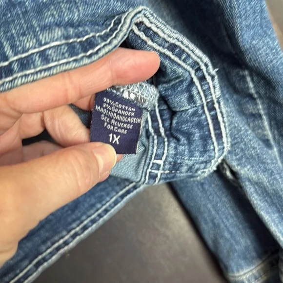 RHYTHM‎ IN BLUE JEAN JACKET with bling Size 1X - Picture 4 of 7